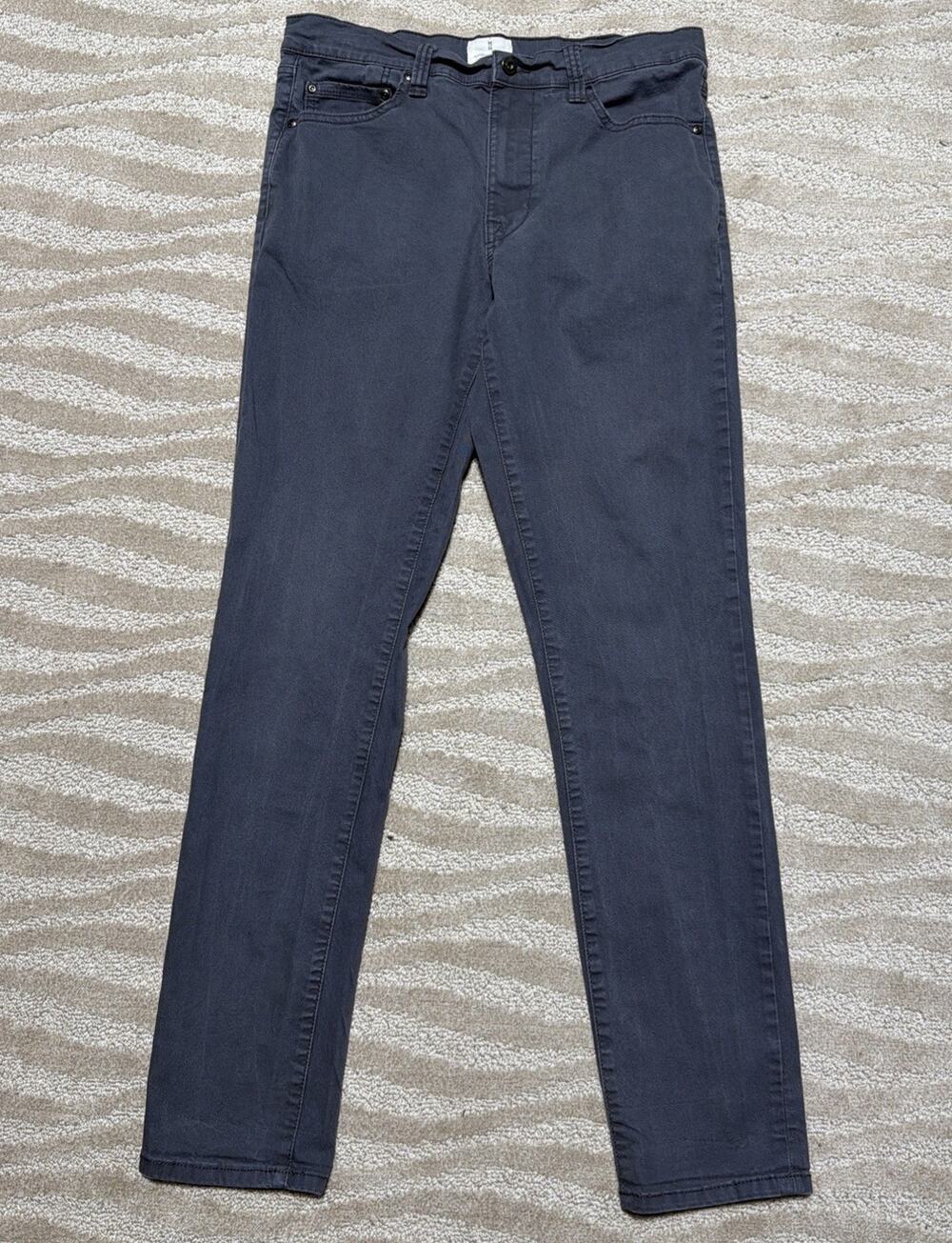 Mutual Weave slim Straight Fit Jeans Men's 32x34 Gray Denim stretch